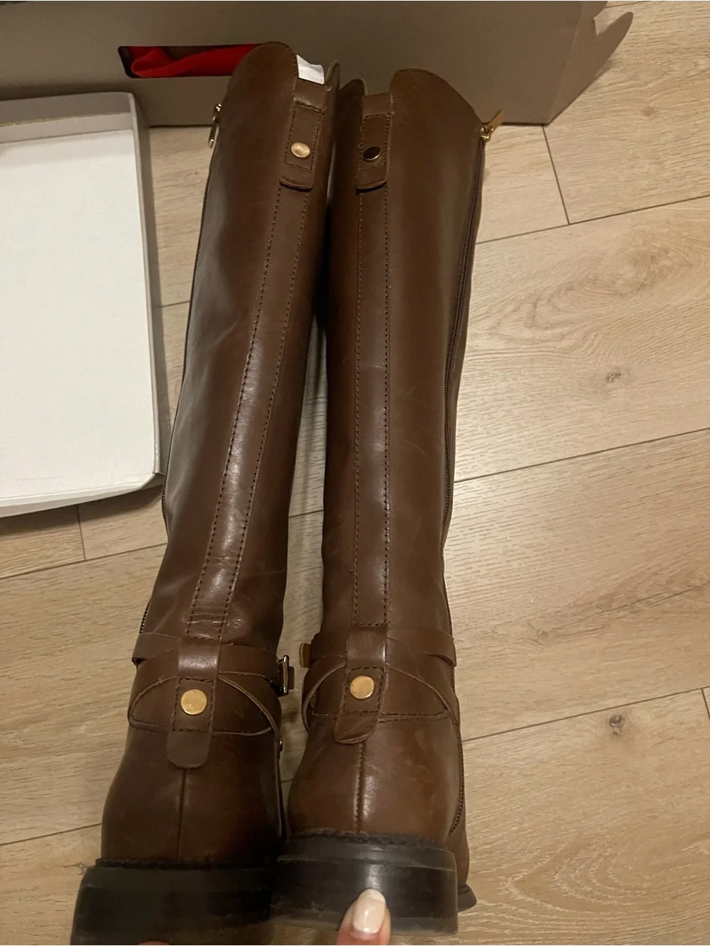 Franco Sarto Tall Over-the-Knee Boots in Dark Brown Leather